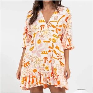 Label of Love Large Rayon Colorful Bohemian Beach Cover Up